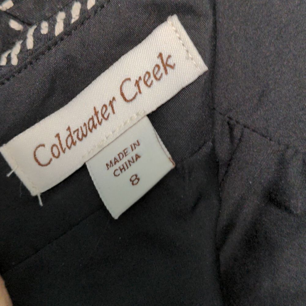 Coldwater Creek Black + White Diamond Motif Midi Pencil Skirt Sz 8 - Picture 5 of 8